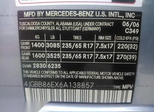 4JGBB86EX6A138857 2006 2006 Mercedes-Benz ML 350- 4Matic 9