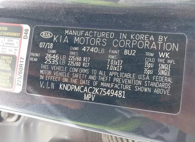 KNDPMCAC2K7549481 2019 2019 KIA Sportage- LX 9