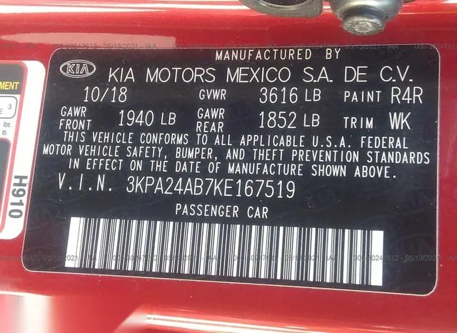 3KPA24AB7KE167519 2019 2019 KIA Rio- S 9