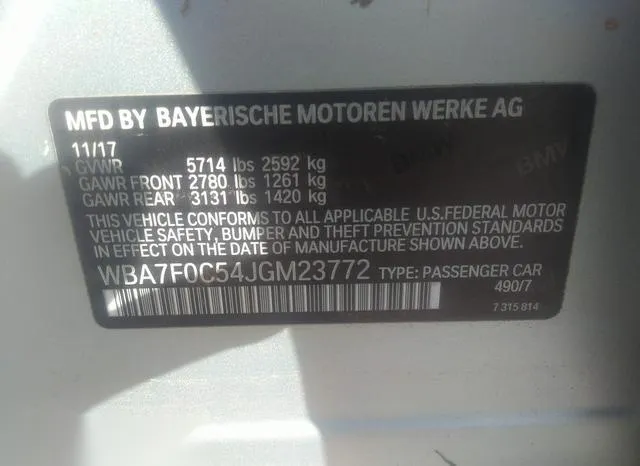 WBA7F0C54JGM23772 2018 2018 BMW 7 Series- 750I 9