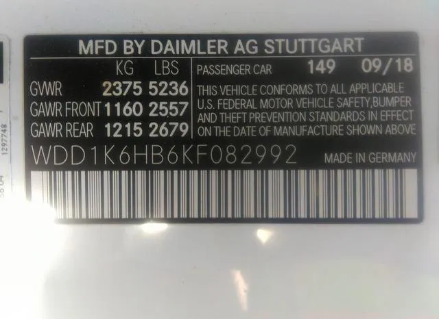 WDD1K6HB6KF082992 2019 2019 Mercedes-Benz E-Class- E450 9