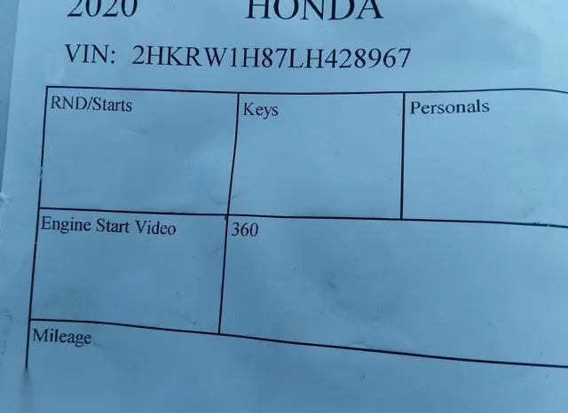 2HKRW1H87LH428967 2020 2020 Honda CR-V- 2Wd Ex-L 9