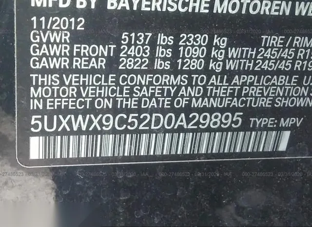 5UXWX9C52D0A29895 2013 2013 BMW X3- Xdrive28I 9