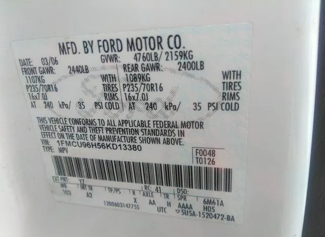 1FMCU96H56KD13380 2006 2006 Ford Escape Hybrid 9