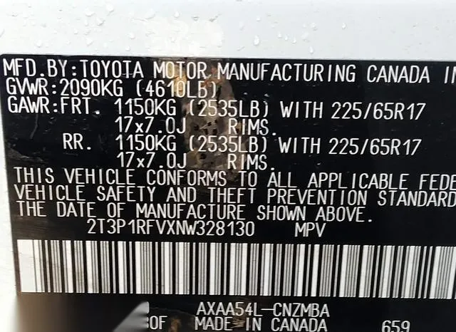 2T3P1RFVXNW328130 2022 2022 Toyota RAV4- Xle 9