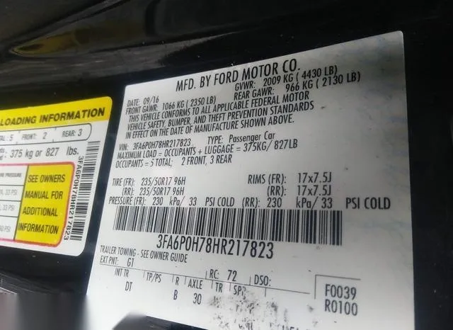 3FA6P0H78HR217823 2017 2017 Ford Fusion- SE 9