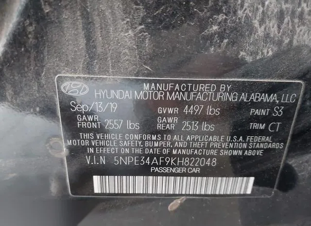 5NPE34AF9KH822048 2019 2019 Hyundai Sonata- Sport 9