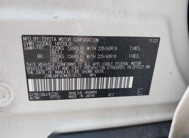 JTME6RFV0MD518121 2021 2021 Toyota RAV4- Xse Hybrid 9