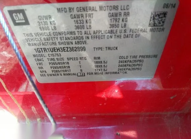 1GTR1UEH3EZ362899 2014 2014 GMC Sierra- 1500 Sle 9