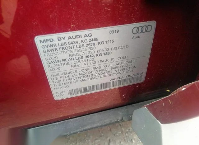 WA1CNAFY3K2083460 2019 2019 Audi Q5- 45 Premium 9