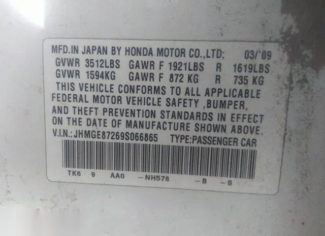 JHMGE87269S066865 2009 2009 Honda Fit 9