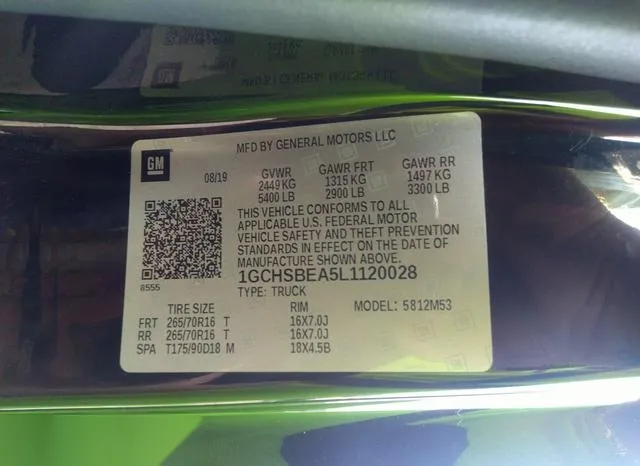 1GCHSBEA5L1120028 2020 2020 Chevrolet Colorado- 2Wd  Long Bo 9