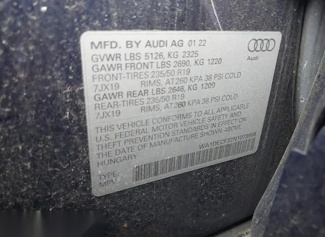 WA1DECF32N1073968 2022 2022 Audi Q3- Premium 45 Tfsi S Line  9