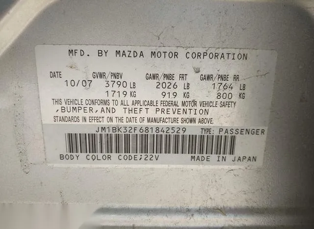 JM1BK32F681842529 2008 2008 Mazda 3- I 9