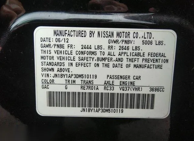 JN1BY1AP3DM510119 2013 2013 Infiniti M37 9