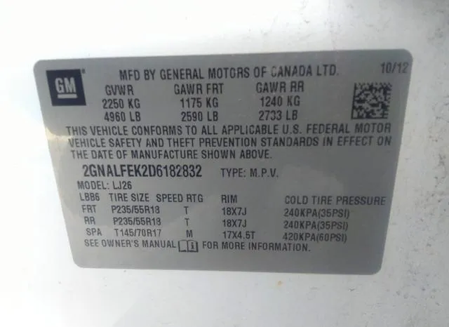 2GNALFEK2D6182832 2013 2013 Chevrolet Equinox- Ltz 9