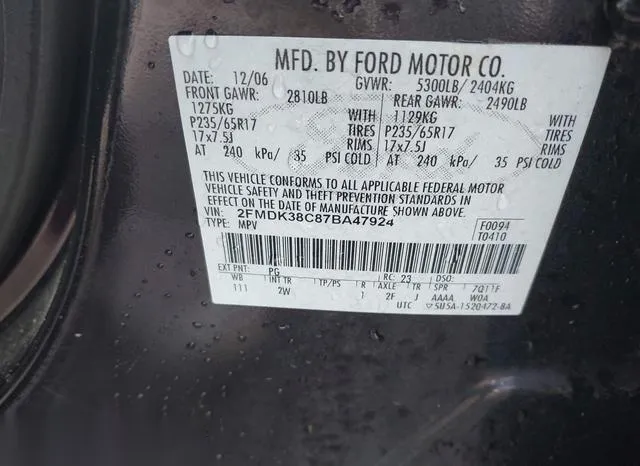 2FMDK38C87BA47924 2007 2007 Ford Edge- Sel 9