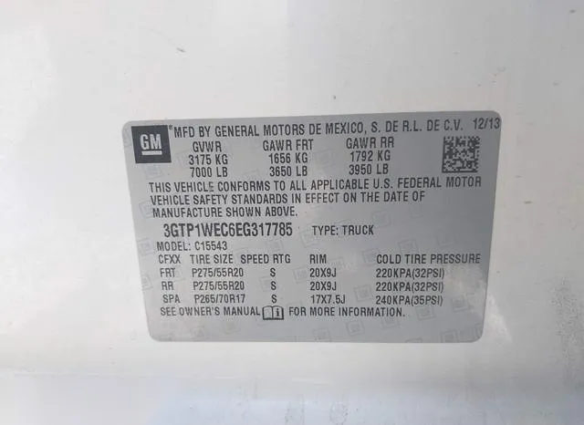 3GTP1WEC6EG317785 2014 2014 GMC Sierra- 1500 Denali 9