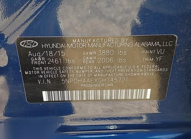 5NPDH4AEXGH745721 2016 2016 Hyundai Elantra- SE 9