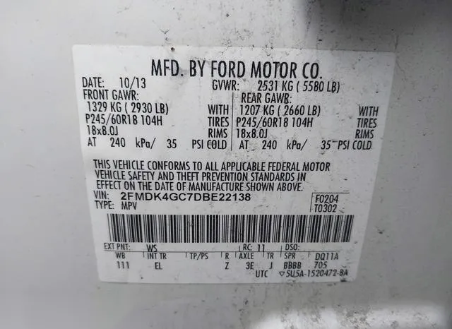 2FMDK4GC7DBE22138 2013 2013 Ford Edge- SE 9