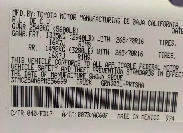 3TMCZ5AN6PM556699 2023 2023 Toyota Tacoma- Trd Off Road 9