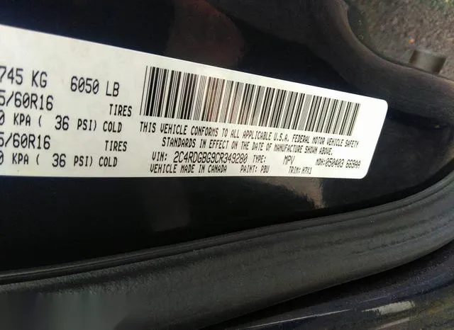 2C4RDGBG9CR349280 2012 2012 Dodge Grand Caravan- Se/Avp 9