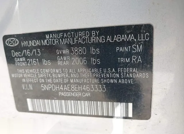 5NPDH4AE8EH463333 2014 2014 Hyundai Elantra- SE 9