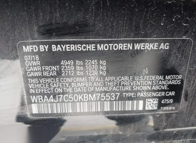 WBA4J7C50KBM75537 2019 2019 BMW 440i Gran Coupe- Xdrive 9