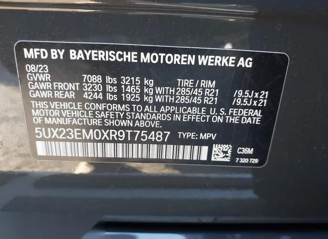 5UX23EM0XR9T75487 2024 2024 BMW X7- Xdrive40I 9