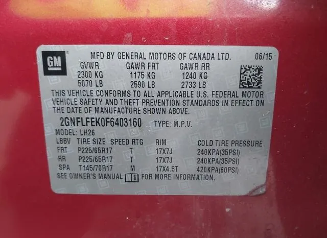 2GNFLFEK0F6403160 2015 2015 Chevrolet Equinox- 1LT 9