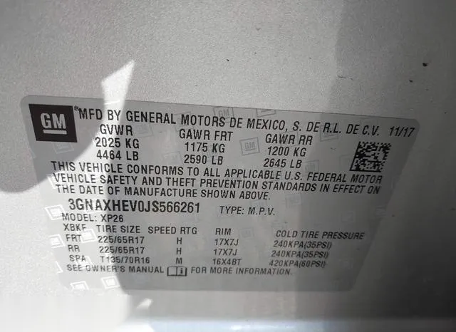 3GNAXHEV0JS566261 2018 2018 Chevrolet Equinox- LS 9