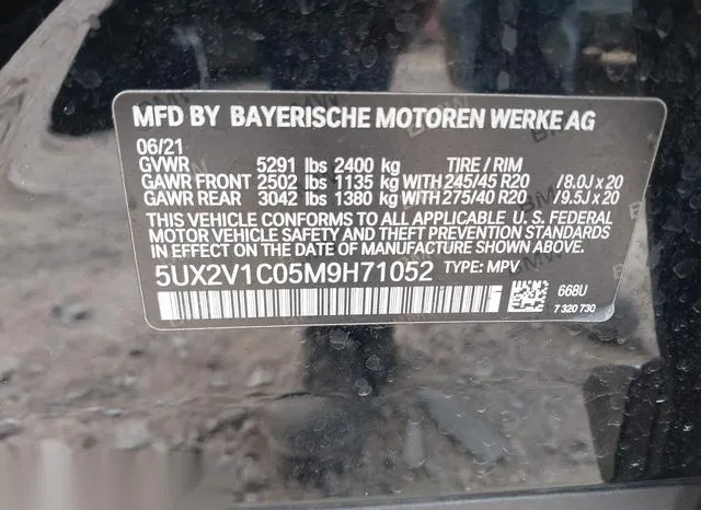 5UX2V1C05M9H71052 2021 2021 BMW X4- Xdrive30I 9