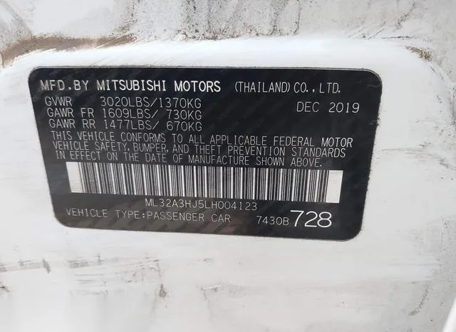 ML32A3HJ5LH004123 2020 2020 Mitsubishi Mirage- Es/Se 9