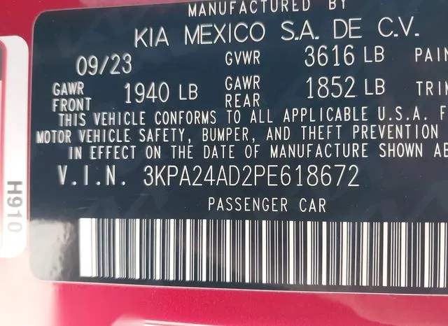 3KPA24AD2PE618672 2023 2023 KIA Rio- S 9