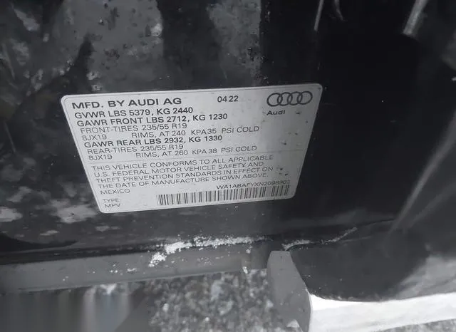 WA1ABAFYXN2098302 2022 2022 Audi Q5- Premium 40 Tfsi Quattro 9