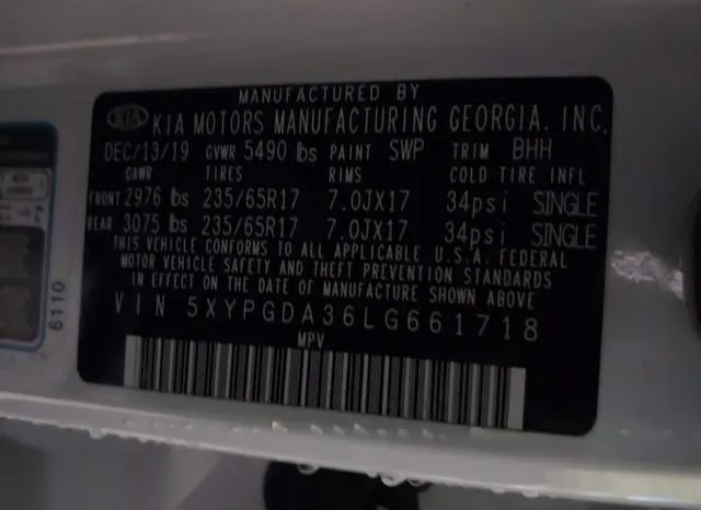 5XYPGDA36LG661718 2020 2020 KIA Sorento- 2-4L Lx 9