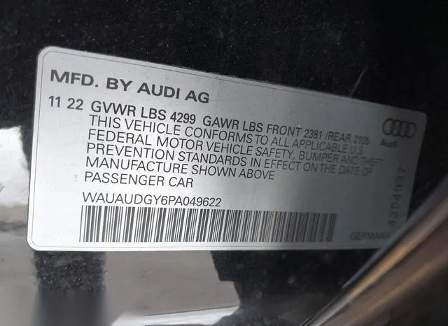 WAUAUDGY6PA049622 2023 2023 Audi A3- Premium 40 Tfsi Front-W 9