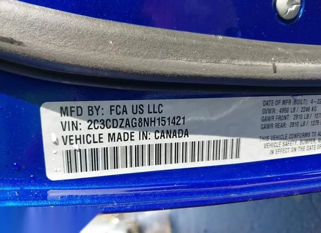 2C3CDZAG8NH151421 2022 2022 Dodge Challenger- Sxt 9