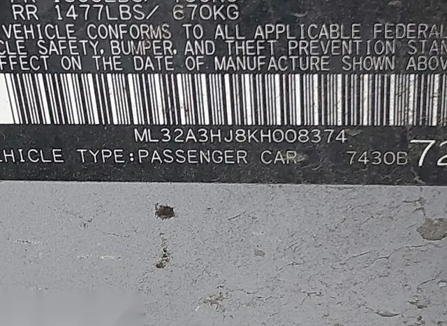 ML32A3HJ8KH008374 2019 2019 Mitsubishi Mirage- RF 9