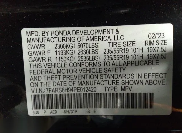 7FARS6H94PE012420 2023 2023 Honda CR-V- Hybrid Sport Touring 9