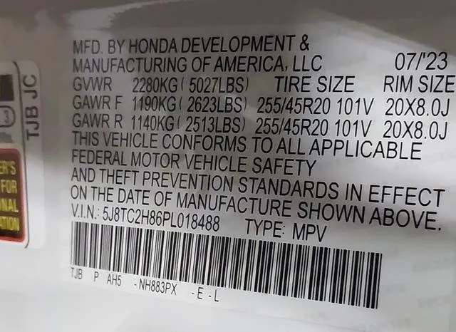 5J8TC2H86PL018488 2023 2023 Acura RDX- A-Spec Advance Package 9