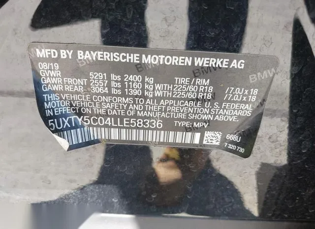 5UXTY5C04LLE58336 2020 2020 BMW X3- Xdrive30I 9