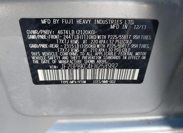 JF2GPBKC4EH253992 2014 2014 Subaru XV- Crosstrek Hybrid 2-0 9