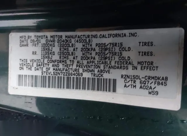 5TEVL52N72Z884069 2002 2002 Toyota Tacoma 9