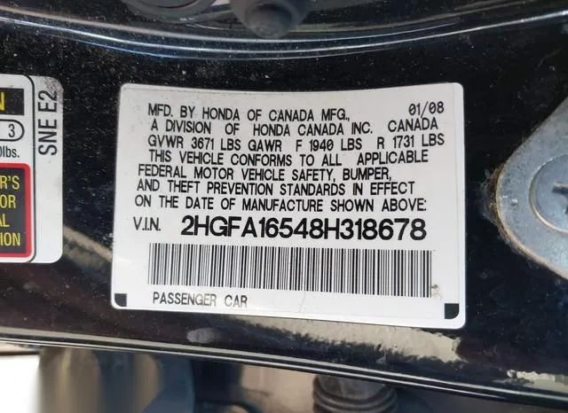 2HGFA16548H318678 2008 2008 Honda Civic- LX 9