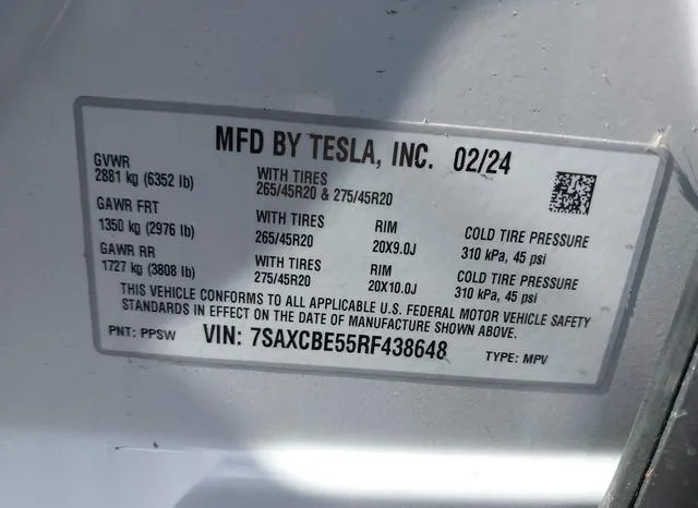 7SAXCBE55RF438648 2024 2024 Tesla Model X- Long Range 9