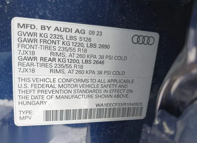 WA1EECF3XR1040825 2024 2024 Audi Q3- Premium Plus 45 Tfsi S  9