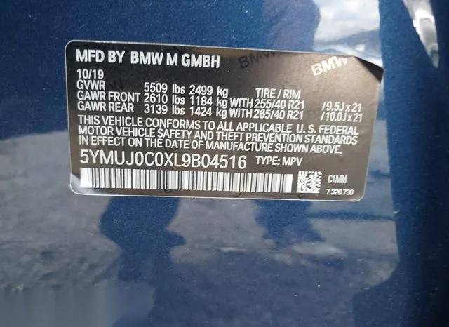 5YMUJ0C0XL9B04516 2020 2020 BMW X4 M- Competition 9