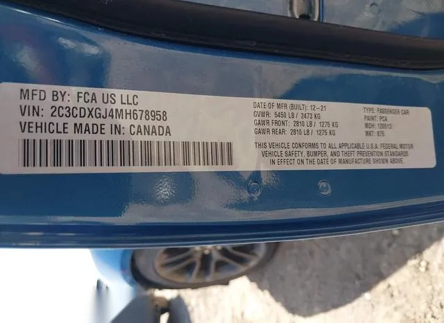 2C3CDXGJ4MH678958 2021 2021 Dodge Charger- Scat Pack Rwd 9