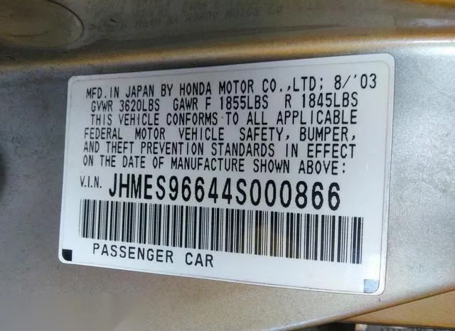 JHMES96644S000866 2004 2004 Honda Civic- Hybrid 9